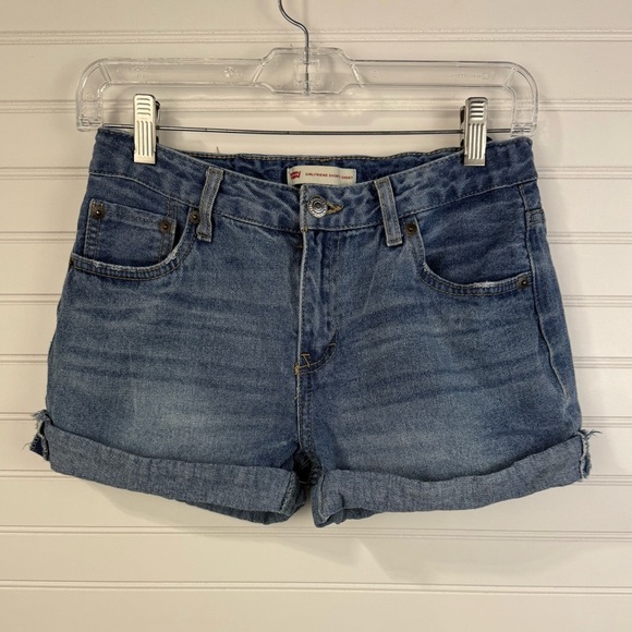 Levi’s girls shortie denim, roll cuff shorts. Size 16 - Picture 1 of 5